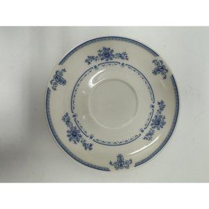 Gorham Colonial Manor Tea Cup Saucer Blue Floral Town Country China 6”